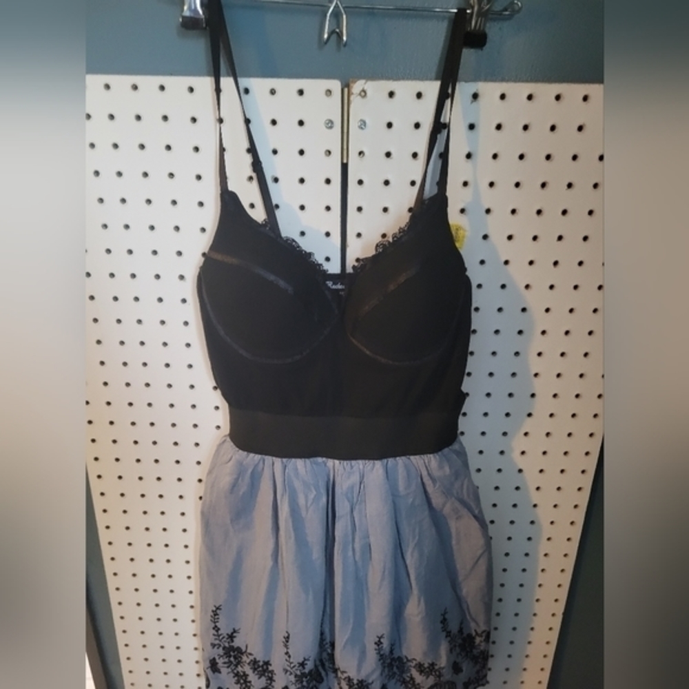 Rachael & Chloe size small spaghetti strap embroidered bottom mini dress